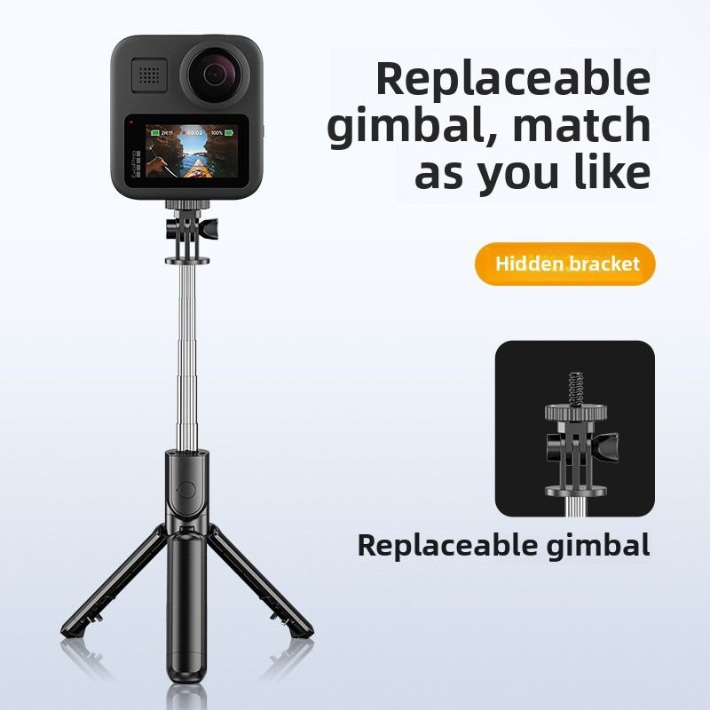 One-piece selfie stick tripod mobile phone selfie device handheld photo taking landing multi-functional portable Bluetooth fill light