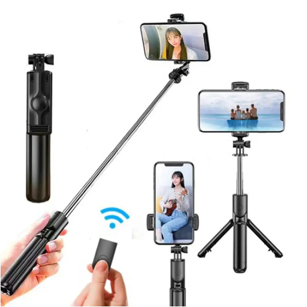 One-piece selfie stick tripod mobile phone selfie device handheld photo taking landing multi-functional portable Bluetooth fill light