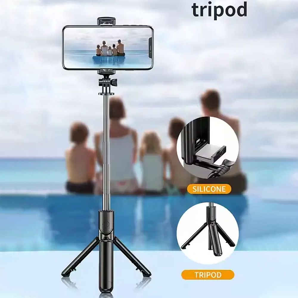 One-piece selfie stick tripod mobile phone selfie device handheld photo taking landing multi-functional portable Bluetooth fill light