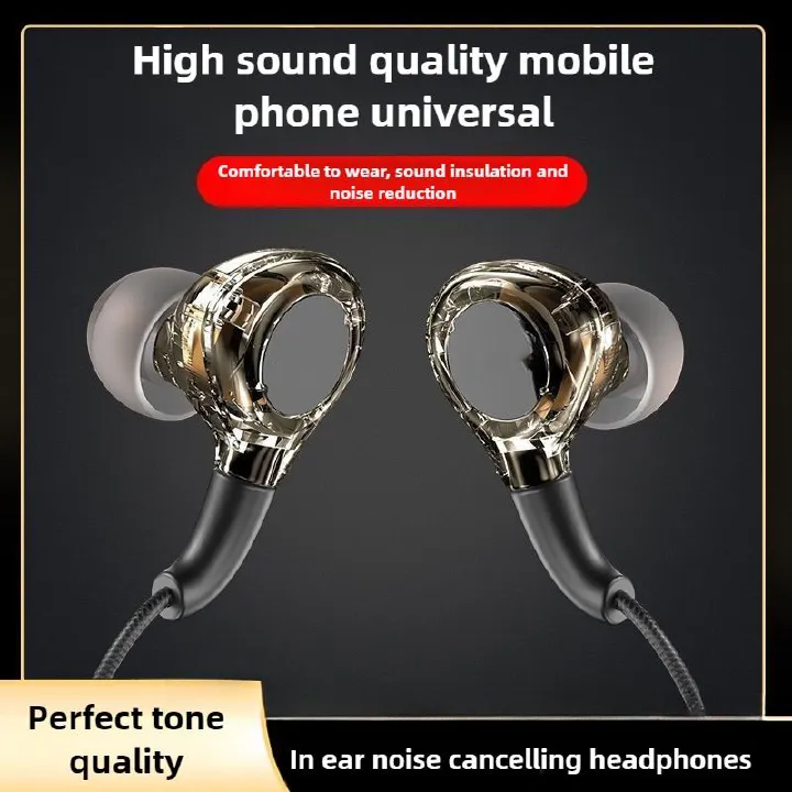 New best-selling technology based noise cancelling wired in ear headphones, not harmful to the ears, with microphone for calling, Type-C interface
