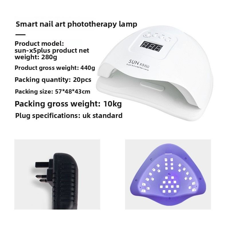 Nail Phototherapy Machine Sunx5Plus Nail Lamp 80w High Power Nail Baking Lamp Quick Drying Wearing and Drying Machine