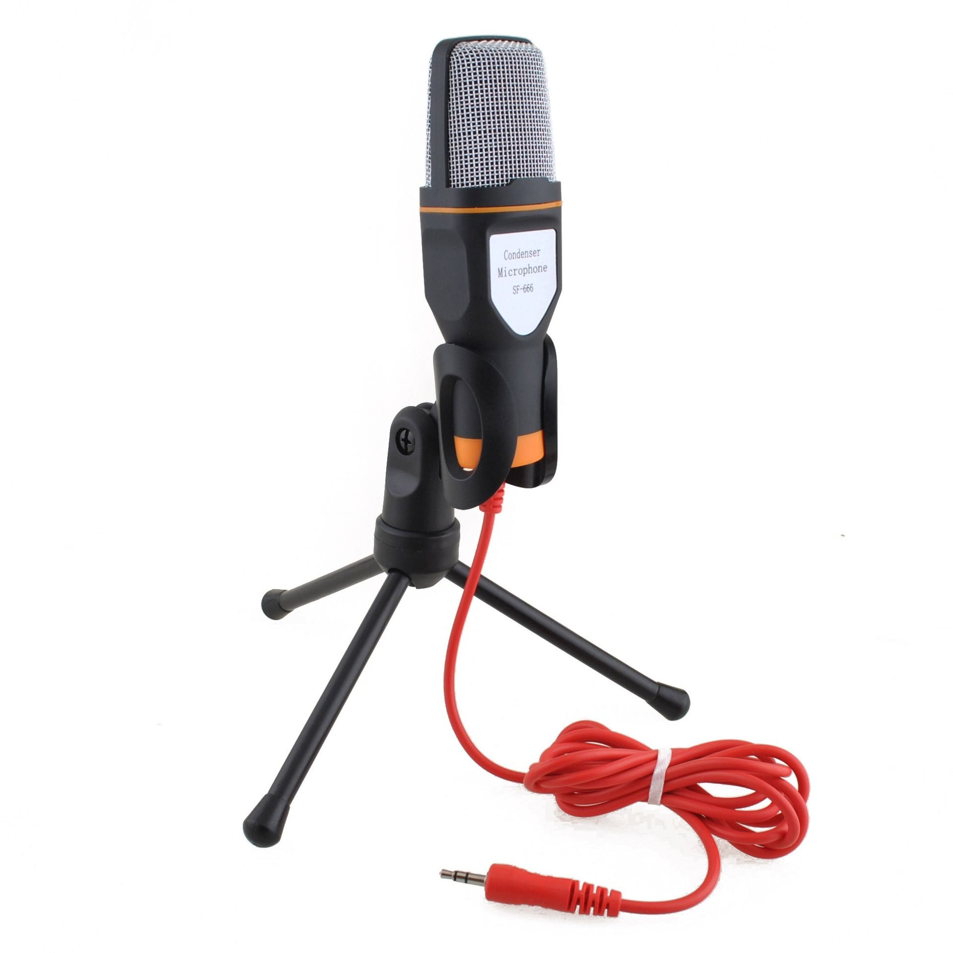 Computer video voice microphone with stand, mobile live broadcast microphone, singing wired condenser microphone