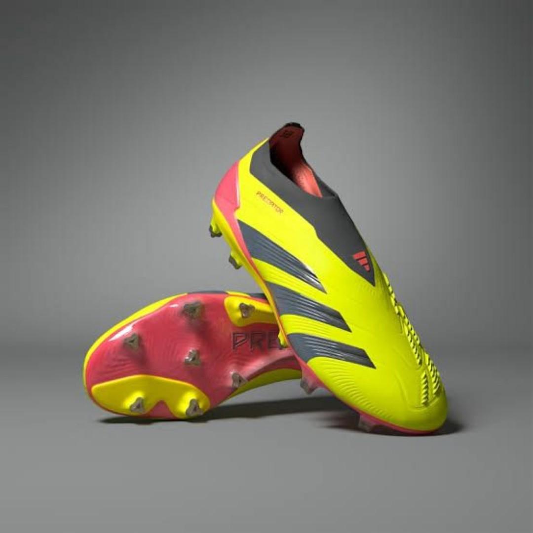 Original Adidas Predator Elite Laceless FG Solar Yellow Soccer Cleats, soccer boots, football boots