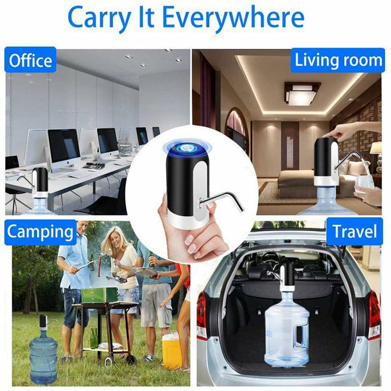🔥Automatic Electric Water Pump Dispenser Portable Drinking Water Pump Dispenser Switch with LED Light USB rechargeable Port for Home, Kitchen, Office, outdoor, hiking, camping