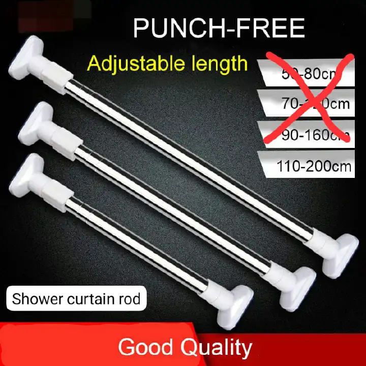 🔥Clothes Hanger, retractable  rod, curtain steel rod, adjustable clothes/Curtain rod, kitchen adjustable rod, Hanger, shower curtain rod, expandable curtain rod, No Hole Bathroom Curtains
