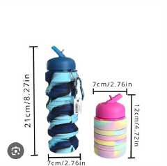 🔥 Collapsible Silicone Water Bottle Leak proof Portable foldable silicone Lightweight Outdoor Cycling Gym Fitness Sports Travel Camouflage Folding Drinking Cup