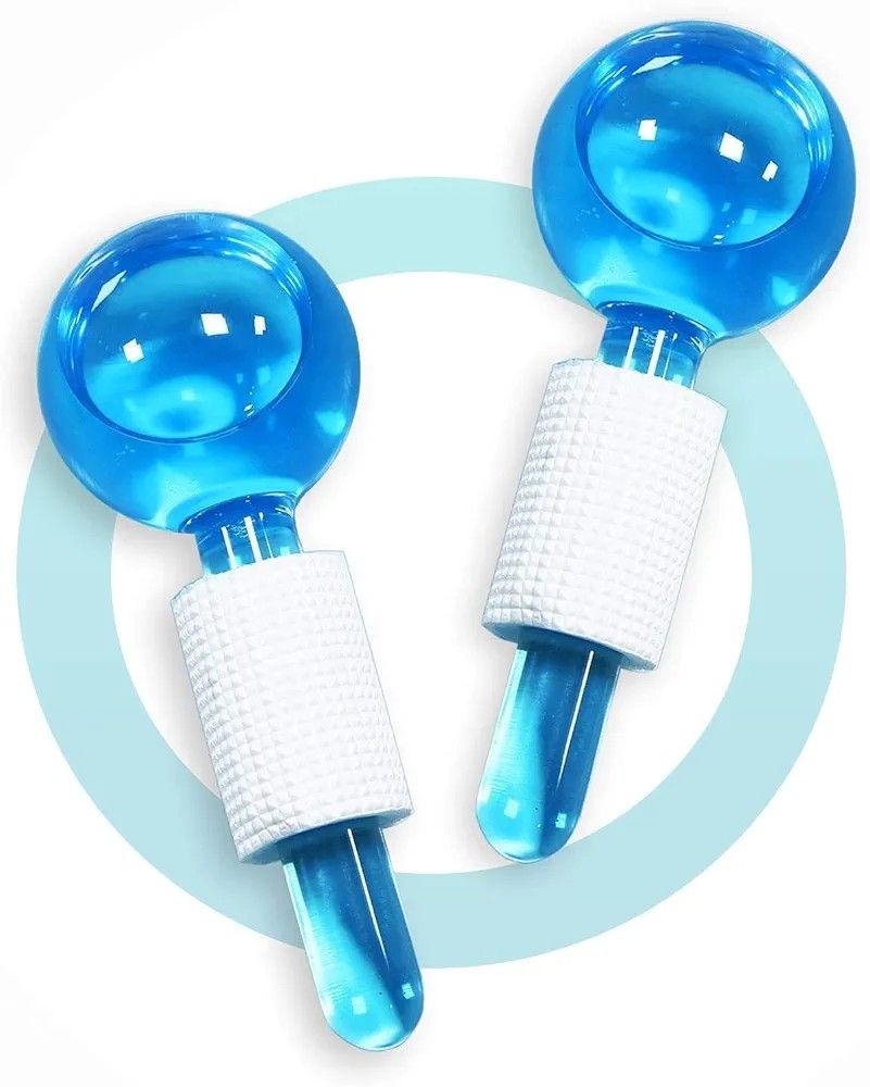 🔥🔥 Ice Globes for Facials Massage Tool Set, Face Roller Cooling Glitter Massager Glitter ASMR for Face Neck, Skin Care Daily Beauty, Reduce Wrinkle,Headaches, Tighten Skin and acne