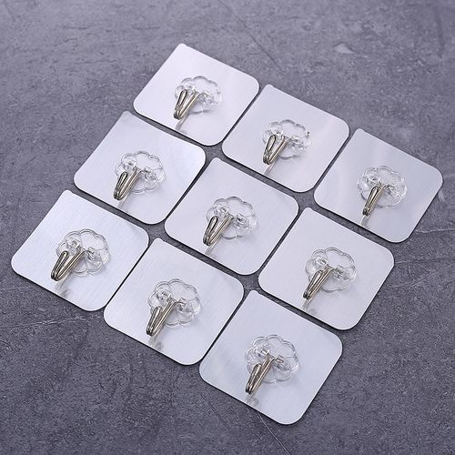 🔥6pcs Hook Strong Wall Hanger Sticker magic hooks Waterproof Adhesive Heavy Load max at 10kgs, Rack Stainless Steel Hook, Bathroom hook Accessories