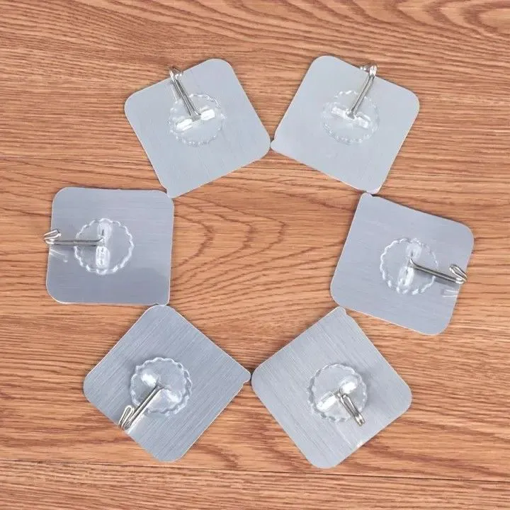 🔥6pcs Hook Strong Wall Hanger Sticker magic hooks Waterproof Adhesive Heavy Load max at 10kgs, Rack Stainless Steel Hook, Bathroom hook Accessories