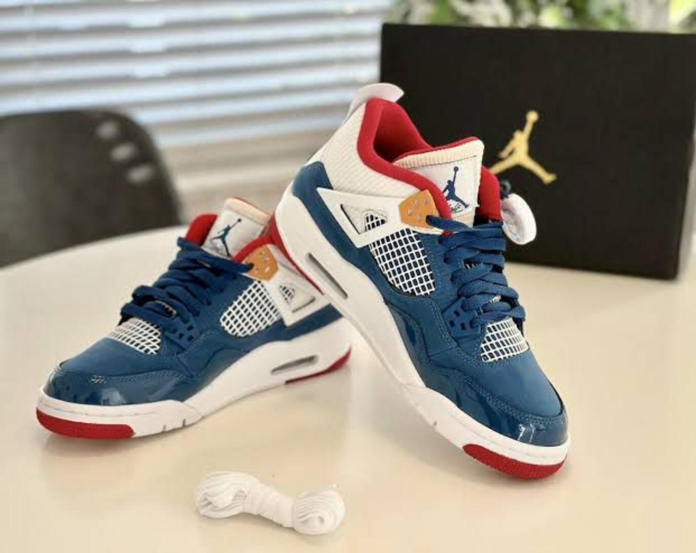 ORIGINAL AIR JORDAN 4 RETRO, "MESSY BLUE". CUSTOMIZED JORDAN, COLOUR GREEN AND WHITE ,HIGH QUALITY SNEAKERS. JORDAN Best shop for Airforce, Air jordan, Airmax tn, Air force sneakers)