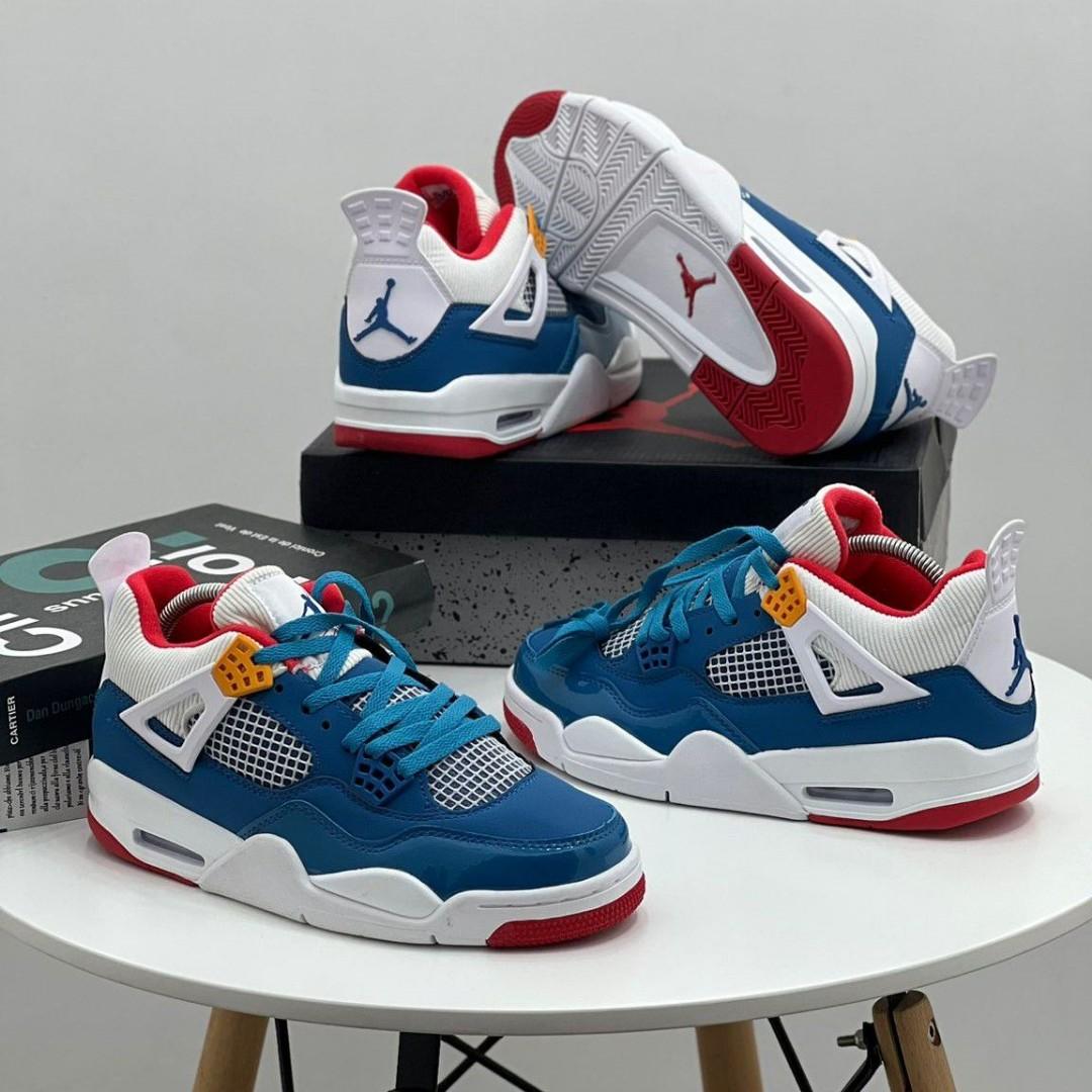 ORIGINAL AIR JORDAN 4 RETRO, "MESSY BLUE". CUSTOMIZED JORDAN, COLOUR GREEN AND WHITE ,HIGH QUALITY SNEAKERS. JORDAN Best shop for Airforce, Air jordan, Airmax tn, Air force sneakers)
