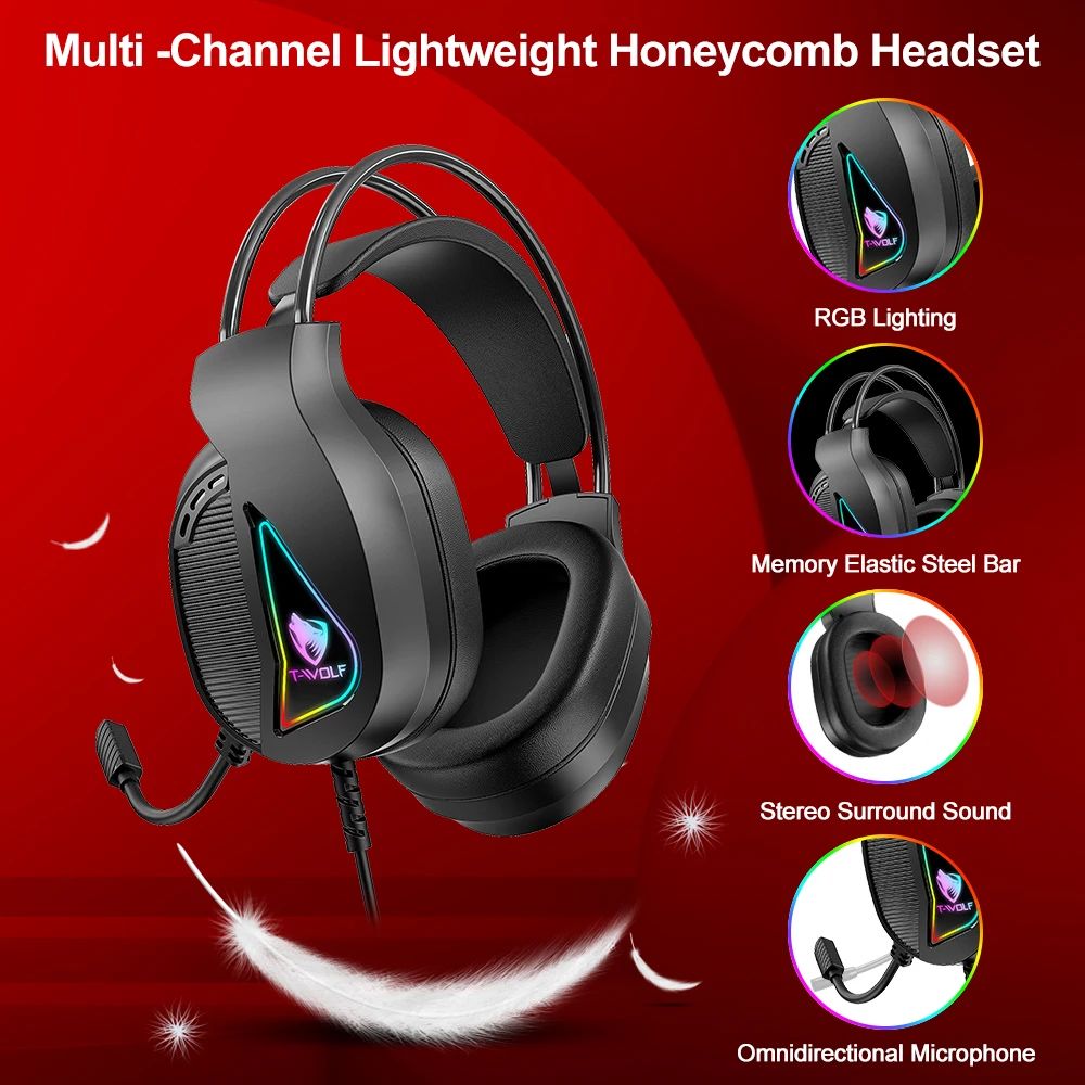 4 in 1 Gaming Keyboard and Mouse and Gaming Headset and Mouse Pad Wired LED RGB Backlight Keyboard Combo for Desktop Computer PC