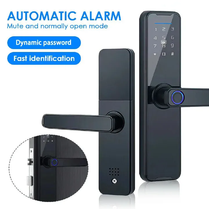 Tuya smart lock fingerprint lock password lock door lock black red bronze