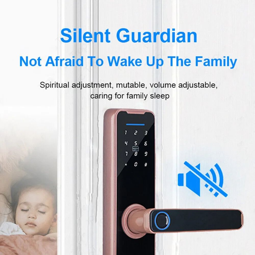 Tuya smart lock fingerprint lock password lock door lock black red bronze