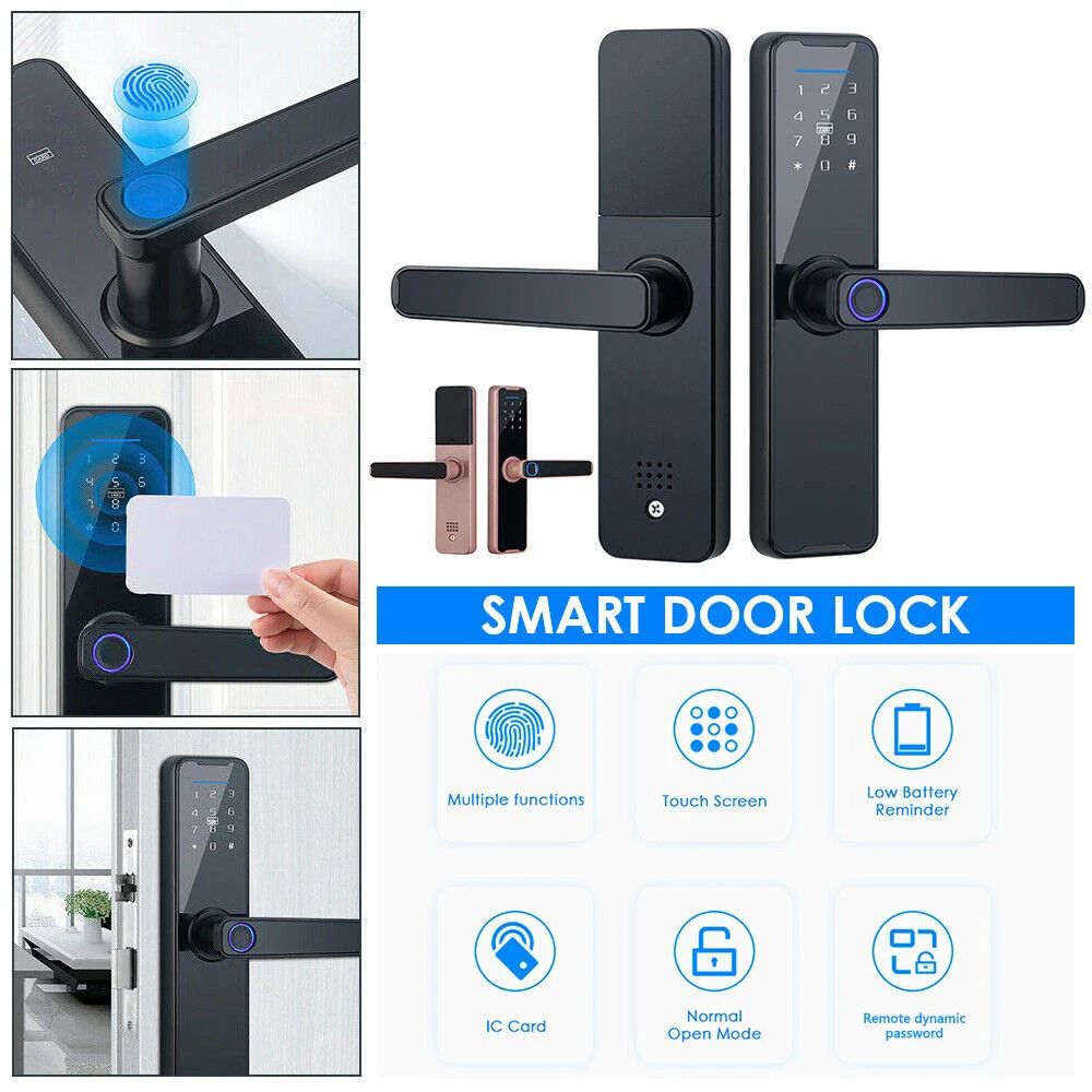 Tuya smart lock fingerprint lock password lock door lock black red bronze