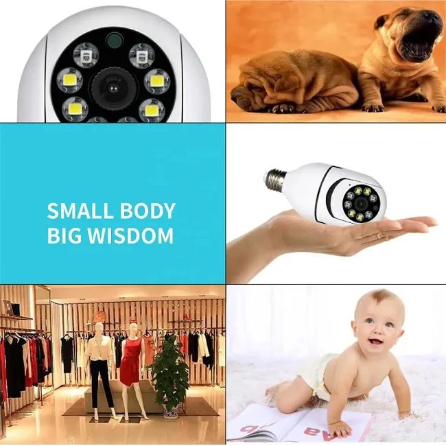 360° PANORAMIC BULB CCTV WiFi IP PTZ PAN & TILT ROTATING CAMERA MOTION TRACKING,2WAY COMMUNICATION, SUPPORT SD CARD AND CLOUD STORAGE,FULL