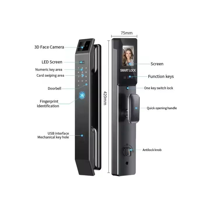 Face Recognition Biometric Smart Lock Fingerprint RFID Digital Lock NFC Keyless Door Lock With Camera Wishome WIFI
