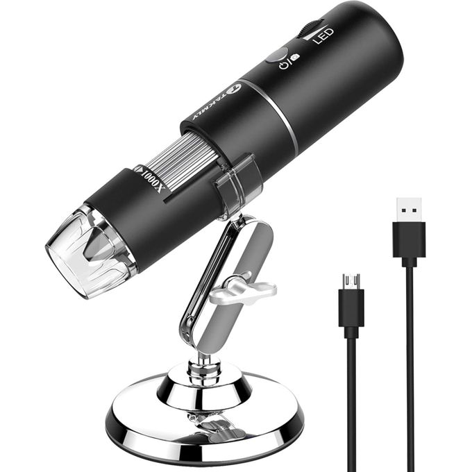 High-Precision USB Digital Microscope 1000X Magnification, HD Camera, Adjustable LED, Metal Stand – Perfect for Students, Technicians, Beauty, Electronics & DIY