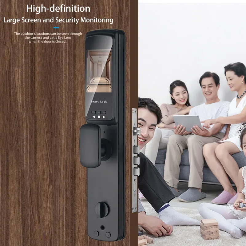Tuya Smart Face Recognition Door Lock with Wi-Fi, Fingerprint, Password, RFID & App Control – Intelligent Digital Security Lock for Home and Office