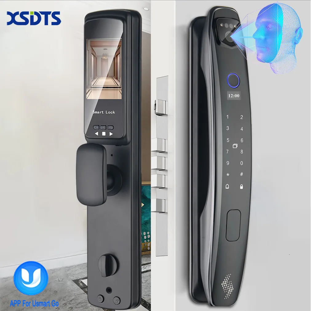 Tuya Smart Face Recognition Door Lock with Wi-Fi, Fingerprint, Password, RFID & App Control – Intelligent Digital Security Lock for Home and Office