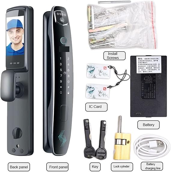 Tuya Smart Face Recognition Door Lock with Wi-Fi, Fingerprint, Password, RFID & App Control – Intelligent Digital Security Lock for Home and Office