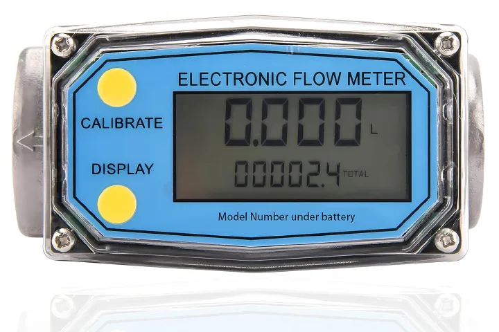 Industrial 1-Inch Digital Water and Diesel Flow Meter – Electronic LCD Flow Rate Counter for Pumps, Tanks, and Transfer Lines