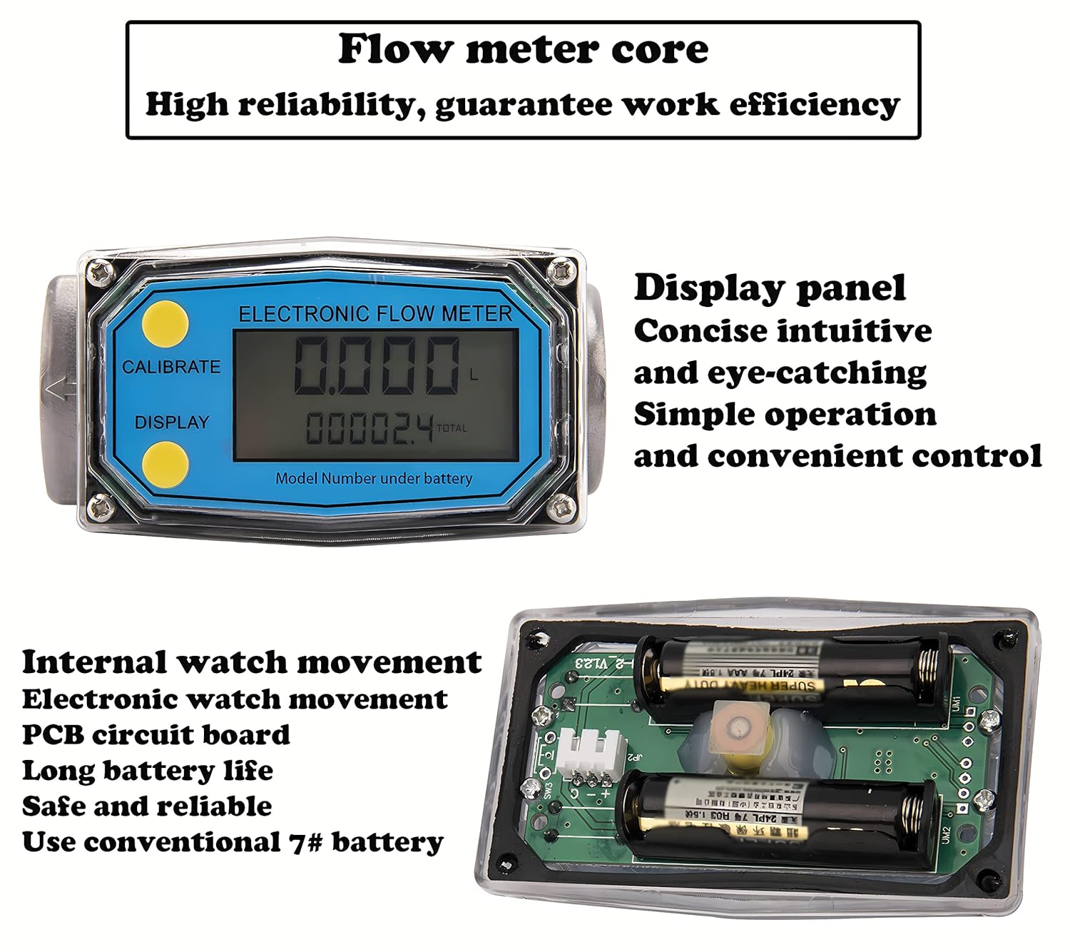 Heavy-Duty 1-Inch Flow Meter – Digital LCD Fluid Flow Counter for Water, Fuel, and Oil with Fast Installation and Long Battery Life