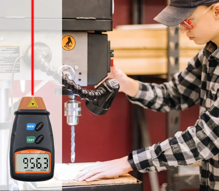 Professional DT-2234C+ Non-Contact Laser RPM Counter | Digital Tachometer for Motors, Fans, Engines & Industrial Machines