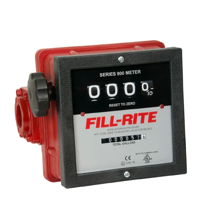 Fill-Rite 1-Inch Mechanical Meter – High Accuracy ±1% Fuel Flow Meter for Diesel Transfer Pumps, Industrial Fuel Tracking, Resettable Counter, Heavy-Duty Aluminum Body
