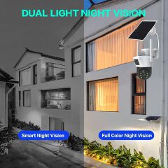Solar PTZ Camera 4G SIM card Outdoor Dual Lens Wi-Fi 8MP 4K IP Camera Solar Panel CCTV Security Built in Battery PIR Cam V380 Pro
