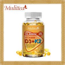 High-Potency Vitamin D3 + K2 MK-7 Supplement for Strong Bones, Enhanced Calcium Absorption, Heart & Immune Support – Daily Wellness Formula for Men & Women