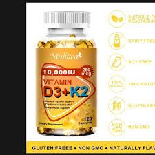 High-Potency Vitamin D3 + K2 MK-7 Supplement for Strong Bones, Enhanced Calcium Absorption, Heart & Immune Support – Daily Wellness Formula for Men & Women