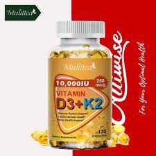 High-Potency Vitamin D3 + K2 MK-7 Supplement for Strong Bones, Enhanced Calcium Absorption, Heart & Immune Support – Daily Wellness Formula for Men & Women