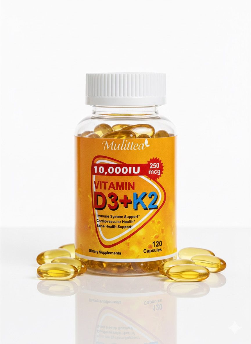 High-Potency Vitamin D3 + K2 MK-7 Supplement for Strong Bones, Enhanced Calcium Absorption, Heart & Immune Support – Daily Wellness Formula for Men & Women