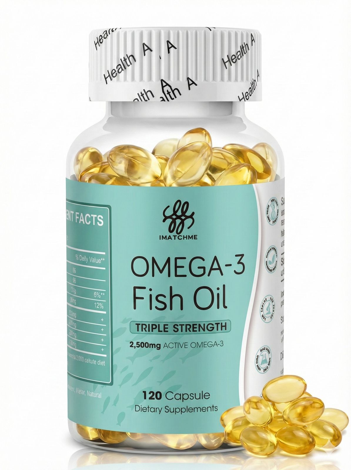 Premium Omega-3 Fish Oil Capsules with High EPA & DHA – Supports Heart Health, Brain Function, Joint Mobility, Eye Wellness & Overall Daily Vitality for Men & Women