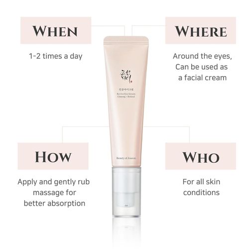 Beauty of Joseon Revive Eye Serum with Retinal Niacinamide Correction for Puffy Eye Bags Fine Lines Dark Circles Wrinkles, Korean Skin Care 30ml