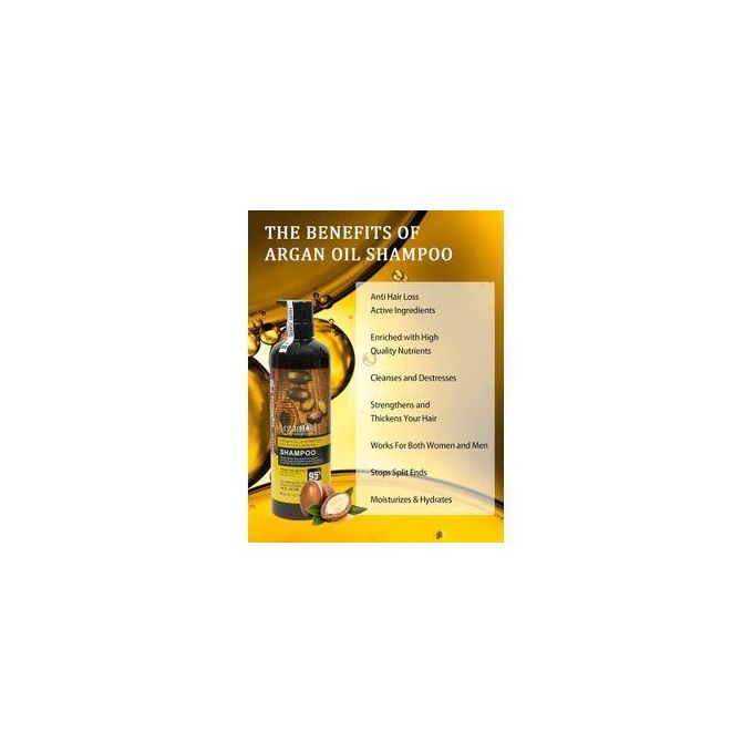 Moroccan Argan Oil Anti-Hair Fall & Renewal Shampoo – 900ml Value Size with Keratin & Biotin for Strengthening Hair, Reducing Shedding & Restoring Vitality