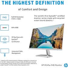 BRAND NEW HP MONITOR M24FW IPS MONITOR DESIGNED FOR BOTH WORK AND CASUAL ENTERTAINMENT.IT OFFERS A SLEEK,MINIMALIST DESIGN WITH A SLIM PROFILE AND A SILVER STAND,MAKING IT STYLISH FOR ANY WORKSPACE