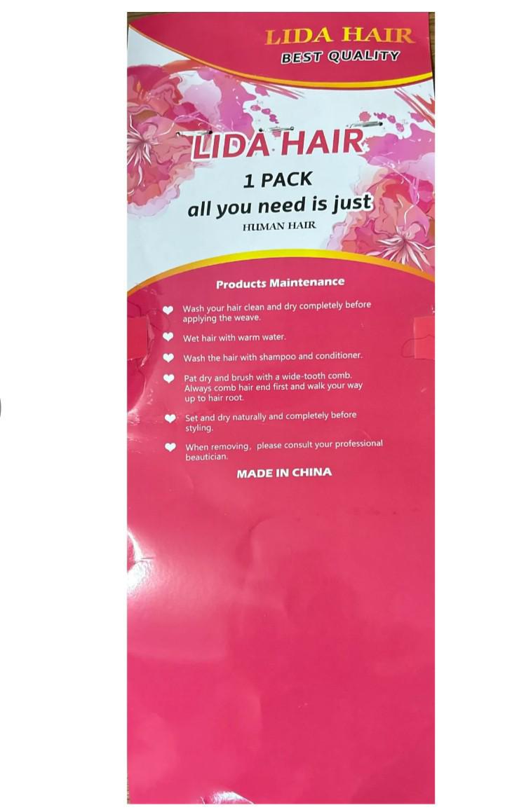 LIDA premium hair, New Sunny style Natural Kinky, 3 in 1 pack, 14" 16" 18"  with frontal closure, washable and great for wigs and weaves.