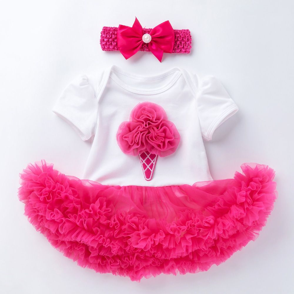 New summer baby birthday suit, children's skirt, short sleeve dress suit, baby's first birthday.Party clothes
