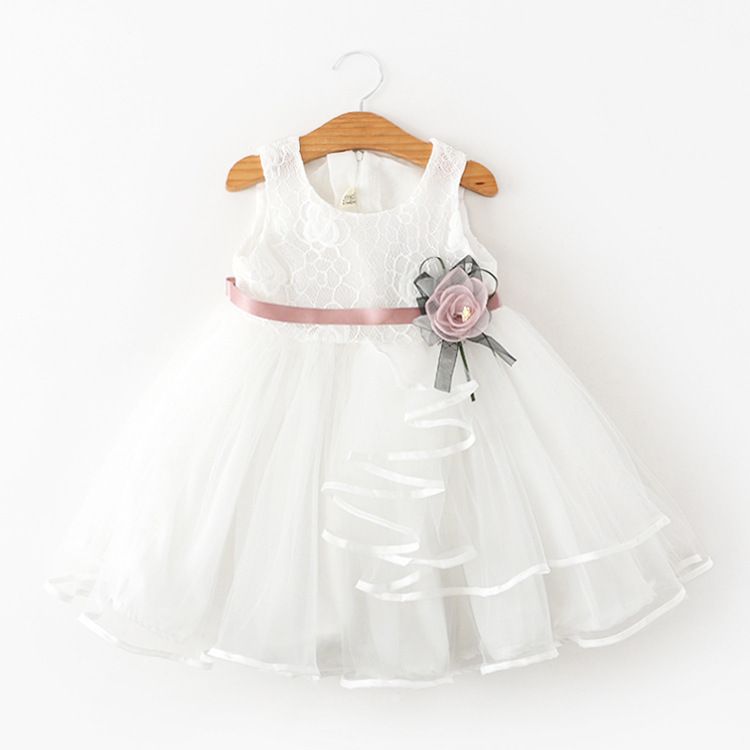 2025 Summer New Kids' Dresses Collection – Girls' Sleeveless Patchwork Lace Dress, Puff Ball Gown, Party Dress