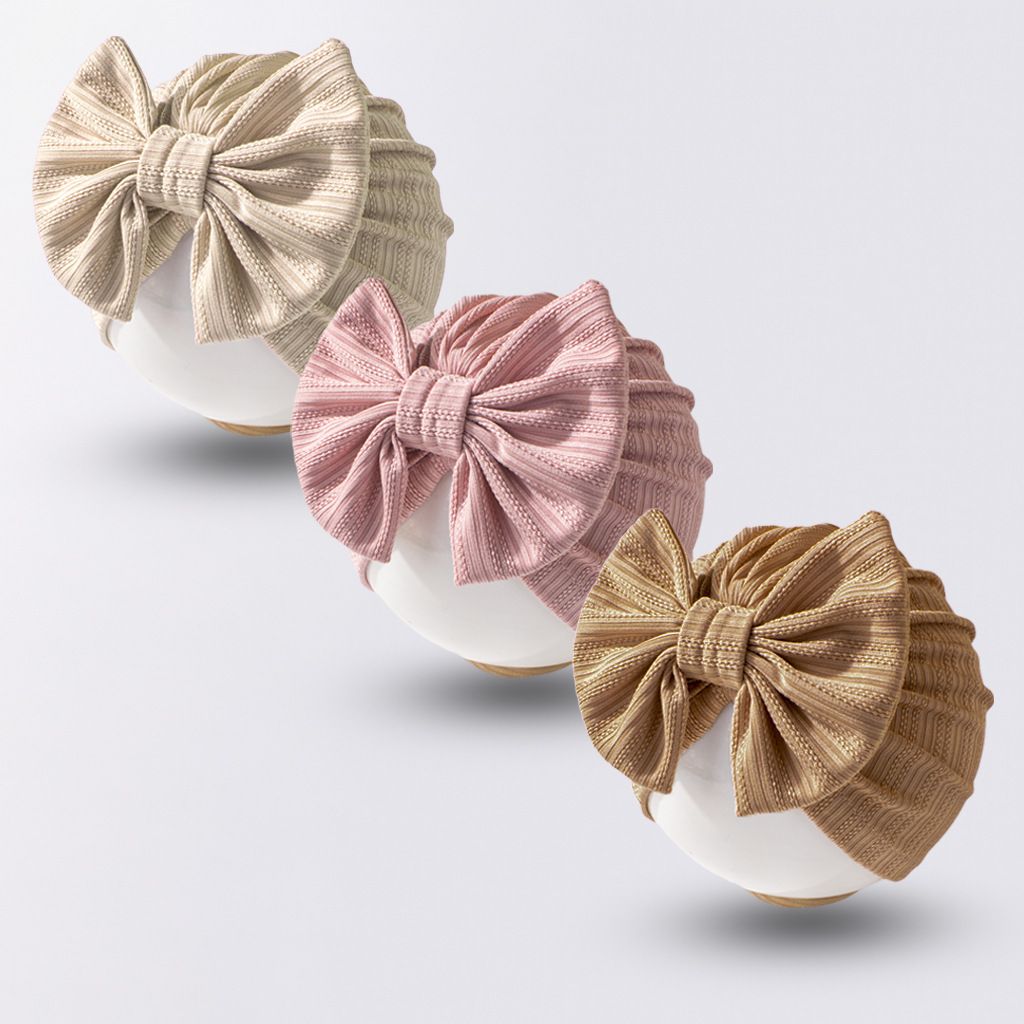 Children's fetal hats. Solid-color hats for infants. Four-way stretch. Thin summer hats. Bowknot pullover hats.baby