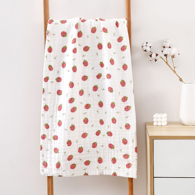 New 6-Layer Pure Cotton Gauze Baby Bath Towel - High-Density Combed Cotton Swaddle Blanket, Multi-Functional Summer Coverlet for Newborns