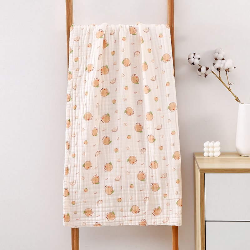 New 6-Layer Pure Cotton Gauze Baby Bath Towel - High-Density Combed Cotton Swaddle Blanket, Multi-Functional Summer Coverlet for Newborns