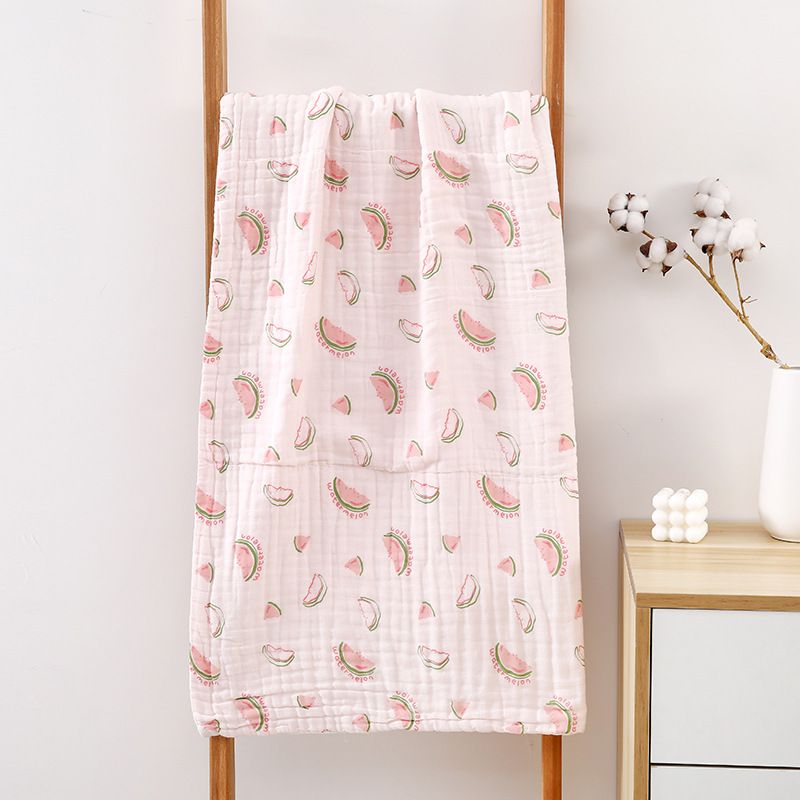 New 6-Layer Pure Cotton Gauze Baby Bath Towel - High-Density Combed Cotton Swaddle Blanket, Multi-Functional Summer Coverlet for Newborns