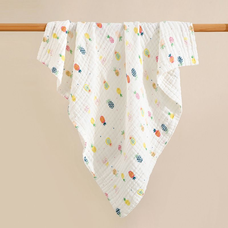 New 6-Layer Pure Cotton Gauze Baby Bath Towel - High-Density Combed Cotton Swaddle Blanket, Multi-Functional Summer Coverlet for Newborns