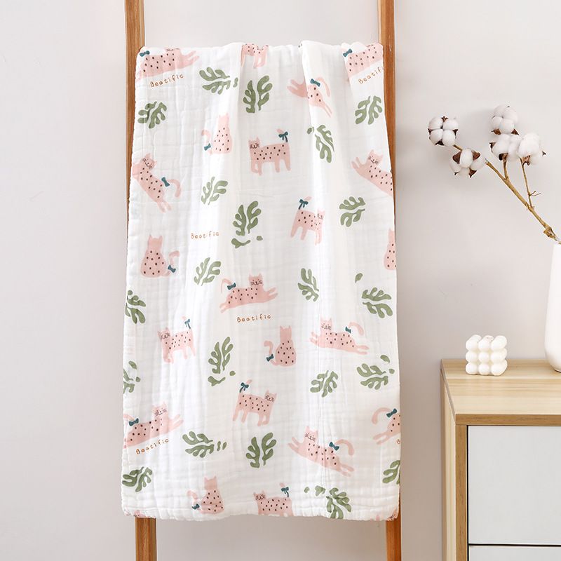 New 6-Layer Pure Cotton Gauze Baby Bath Towel - High-Density Combed Cotton Swaddle Blanket, Multi-Functional Summer Coverlet for Newborns