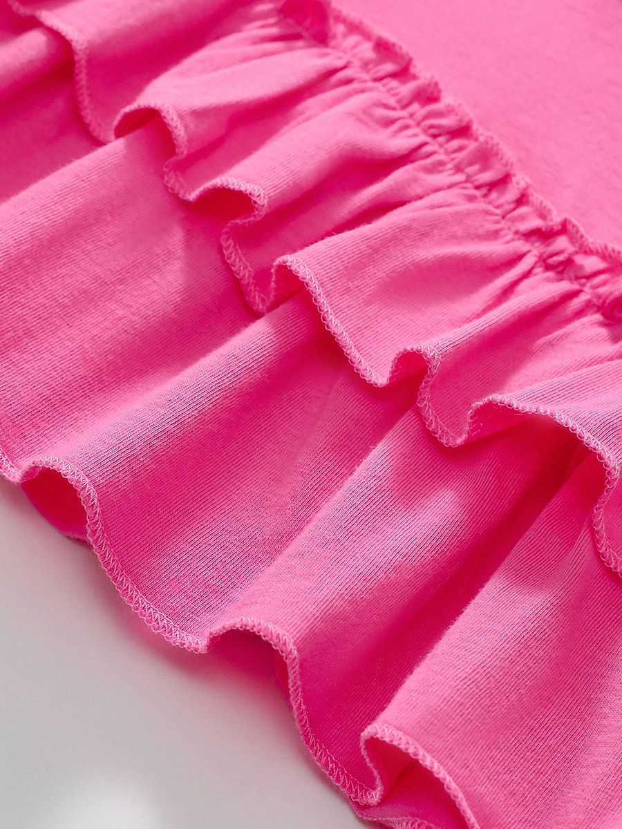 Cute New Summer Children's Dress for Girls - Cotton Cartoon Kids' Dress in Colorful Pink Style