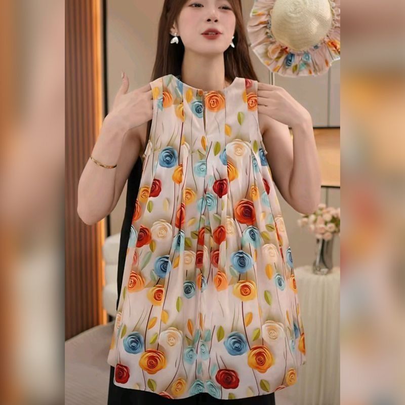 2025 New Summer Girls Chiffon Dresses Princess Dresses for Little Girls SlingVest Style with Prints Comfortable to Wear