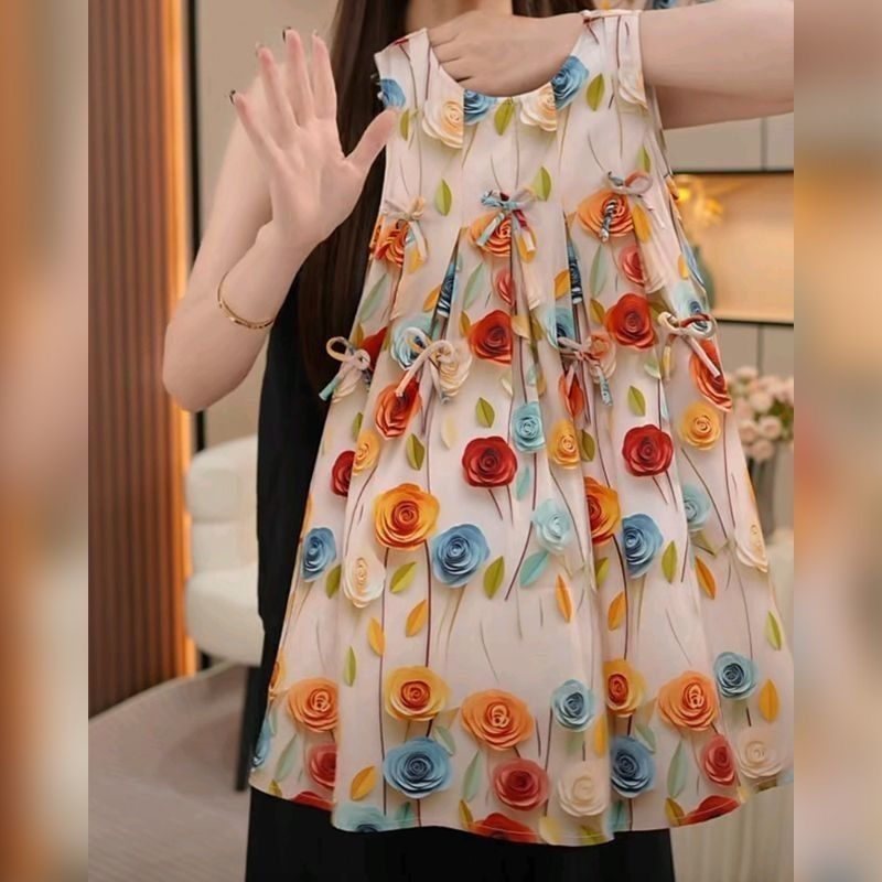 2025 New Summer Girls Chiffon Dresses Princess Dresses for Little Girls SlingVest Style with Prints Comfortable to Wear